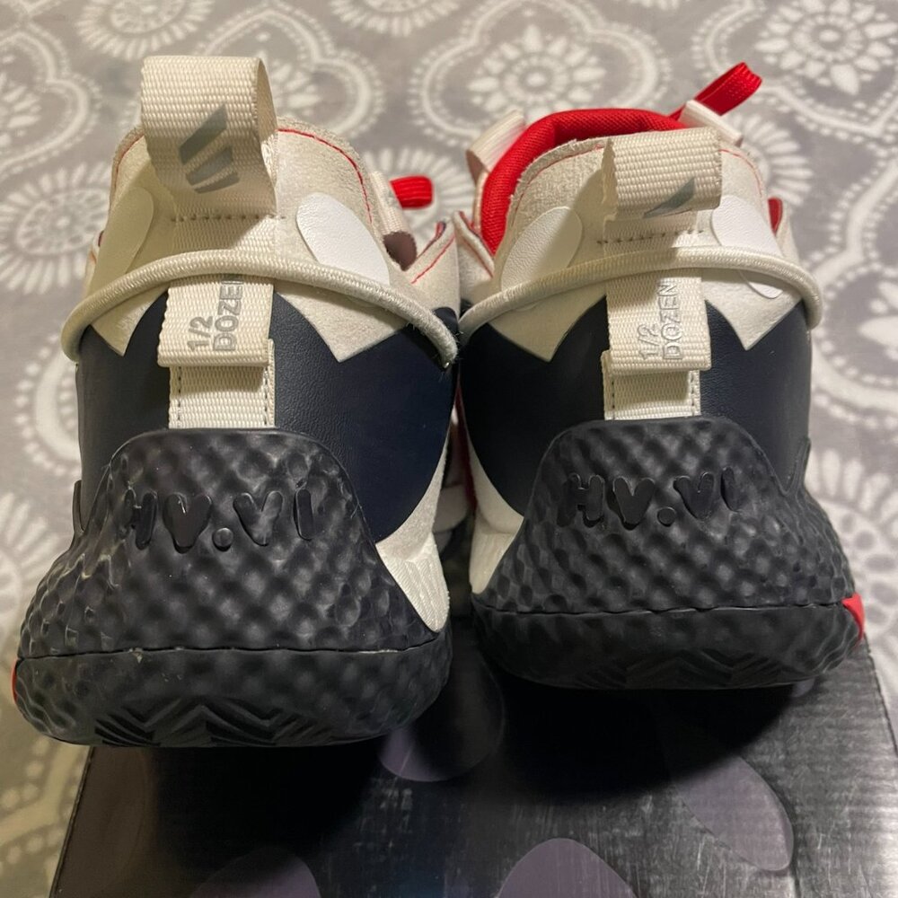 Adidas Harden Vol. 6 White Vivid Red Legend Ink 2022, men's 10 🏀 - Picture 13 of 15